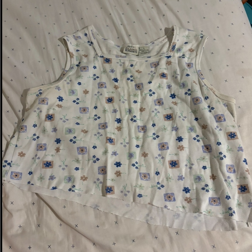 Vintage Cropped Floral Classic Elements White And… - image 1